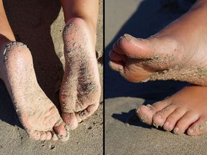 Bare feet on sand